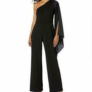Adrianna Papell Crepe One - Shoulder Jumpsuit